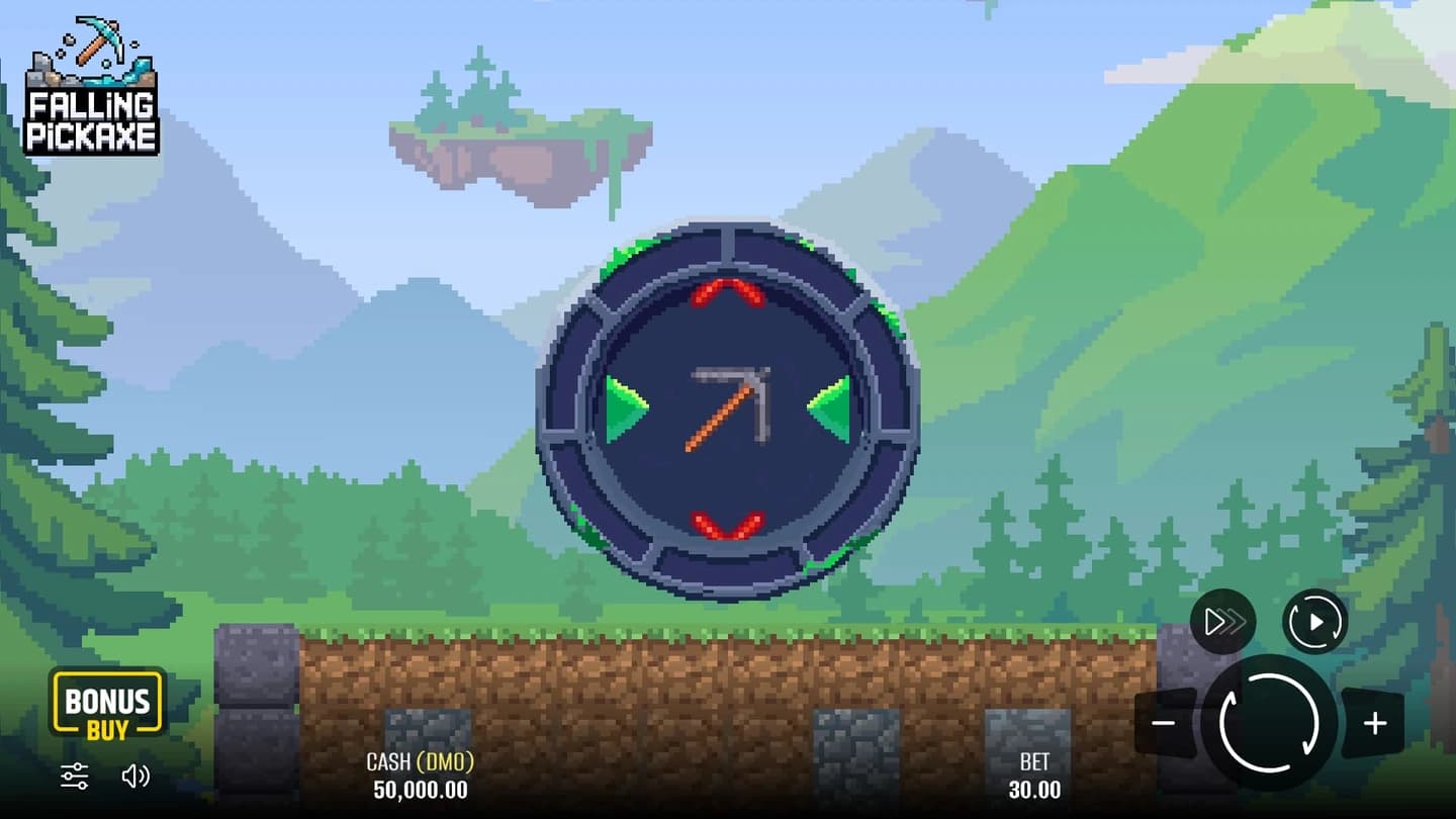 Falling Pickaxe interface before the drop